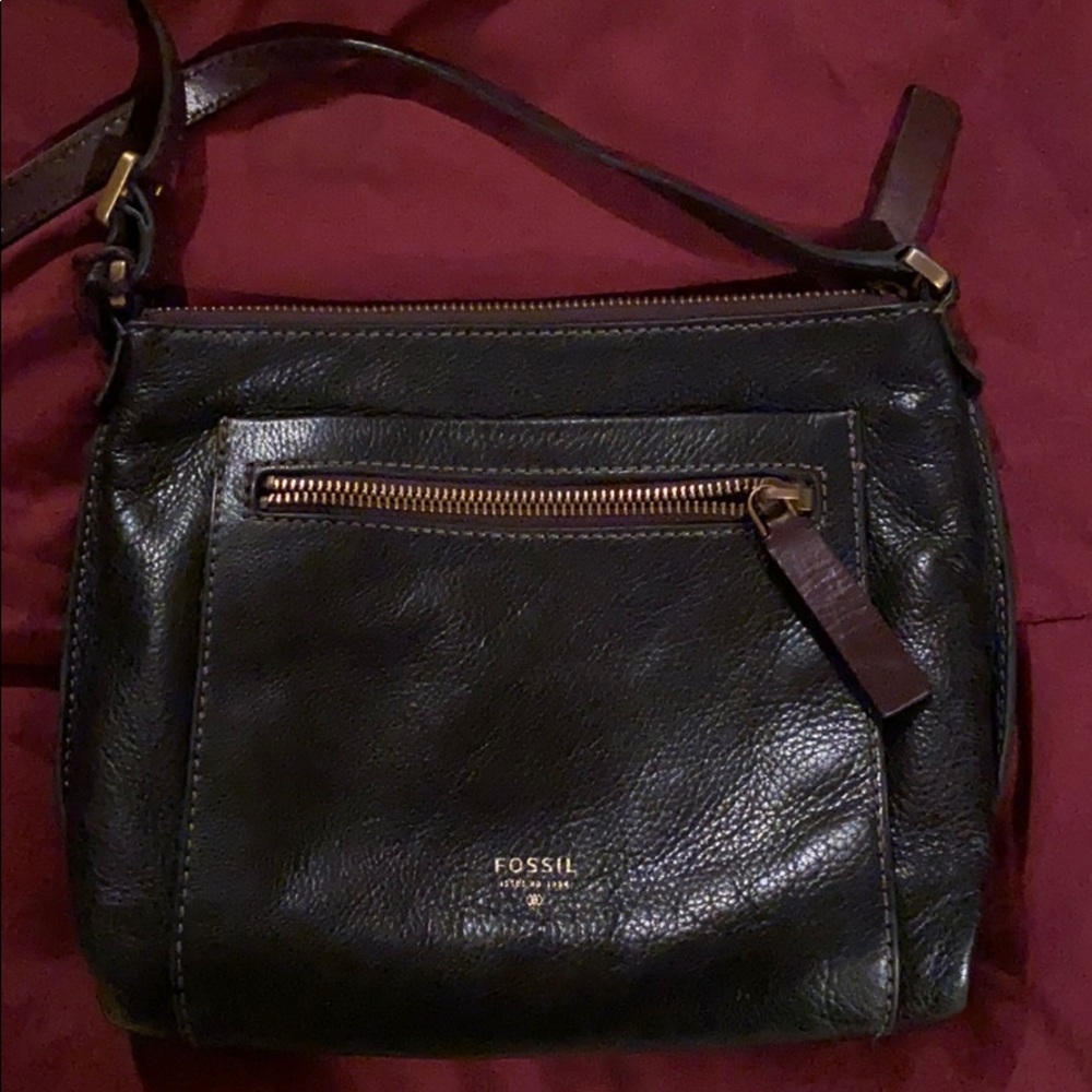 Brown chocolate fossil crossbody